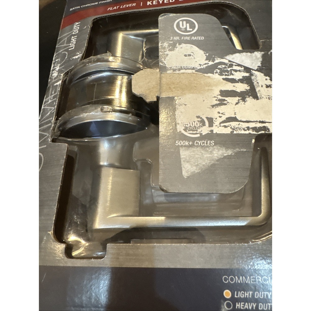 Universal Hardware Keyed Entry Light Duty Lever Lockset Satin Nickel uh40049
